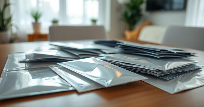 Envelope plástico adesivo como solução prática para armazenamento e envio